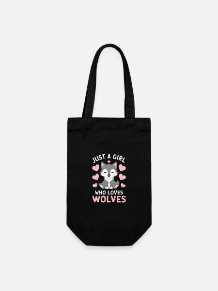 Wolf Wölfe Tier Jaulen - Geschenkbeutel für Flaschen - Schwarz