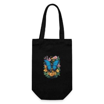 Schmetterling Monarchfalter Bunt Schmetterlinge - Geschenkbeutel für Flaschen - Schwarz - Vorne
