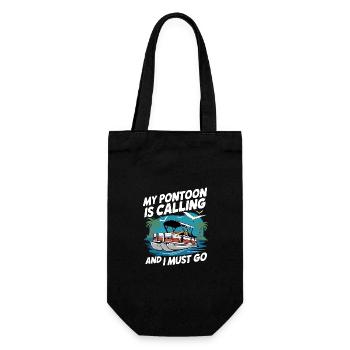 Pontonboot Kapitän Ponton Boote - Geschenkbeutel für Flaschen - Schwarz - Vorne