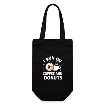 Donut Donuts Süßigkeiten Bagel - Geschenkbeutel für Flaschen - Schwarz - Vorne
