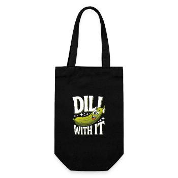 Gurke Essiggurke Gewürzgurke Essen Dill - Geschenkbeutel für Flaschen - Schwarz - Vorne