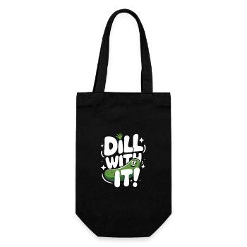 Gurke Essiggurke Gewürzgurke Essen Dill - Geschenkbeutel für Flaschen - Schwarz - Vorne
