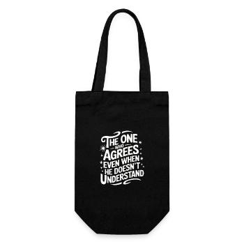 Husband, Spouse, Family, Wedding - Gift Bag for Bottles - black - Front