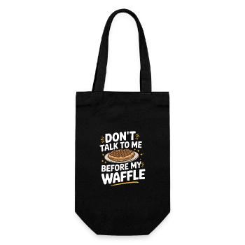 Waffeln Frühstück Süßigkeiten - Geschenkbeutel für Flaschen - Schwarz - Vorne