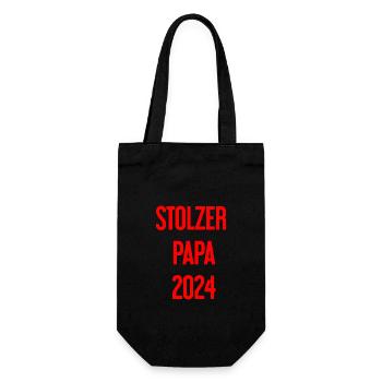 Proud Dad 2024 – for new fathers - Gift Bag for Bottles - black - Front