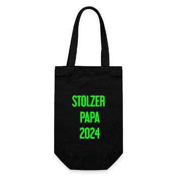 Proud Dad 2024 – for new fathers - Gift Bag for Bottles - black - Front