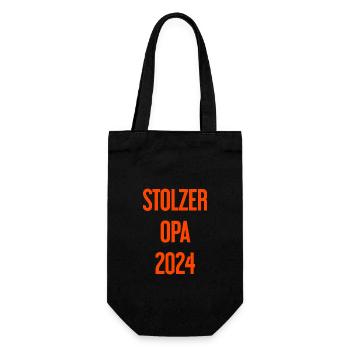 Stolzer Opa 2024 – Perfekt für frischgebackene Opa - Geschenkbeutel für Flaschen - Schwarz - Vorne