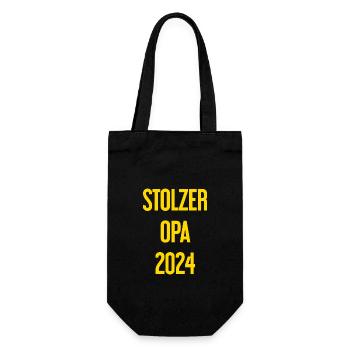Stolzer Opa 2024 – Perfekt für frischgebackene Opa - Geschenkbeutel für Flaschen - Schwarz - Vorne
