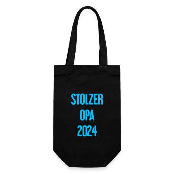 Stolzer Opa 2024 – Perfekt für frischgebackene Opa - Geschenkbeutel für Flaschen - Schwarz - Vorne
