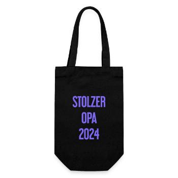Stolzer Opa 2024 – Perfekt für frischgebackene Opa - Geschenkbeutel für Flaschen - Schwarz - Vorne