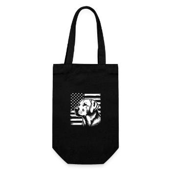 Labrador Retriever Lab mit amerikanischer Flagge - Geschenkbeutel für Flaschen - Schwarz - Vorne