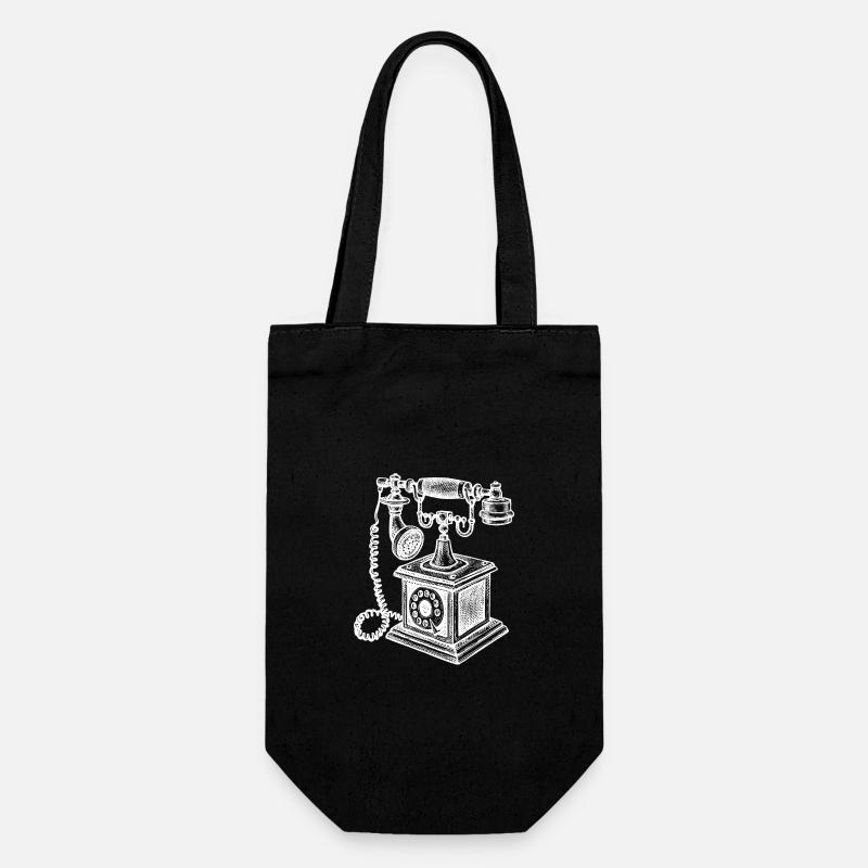 Phone Retro Vintage - Gift Bag for Bottles - black