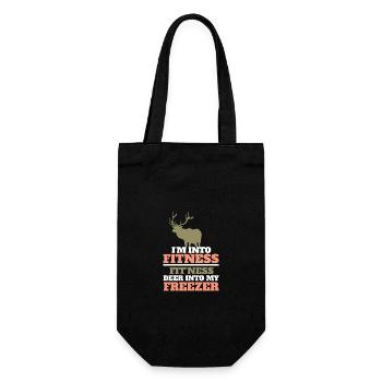 I'm Into Fitness Fitness Deer In My Freezer - Geschenkbeutel für Flaschen - Schwarz - Vorne