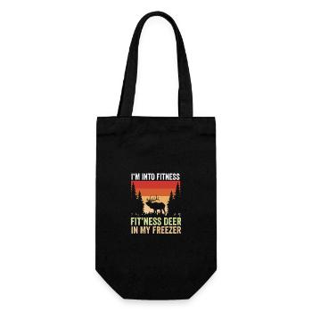 I'm Into Fitness Fitness Deer In My Freezer Funny - Geschenkbeutel für Flaschen - Schwarz - Vorne