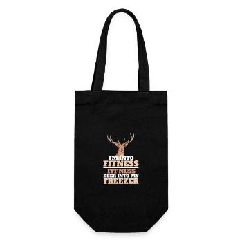 Antler Hunting I'm Into Fitness Fitness Deer In - Geschenkbeutel für Flaschen - Schwarz - Vorne