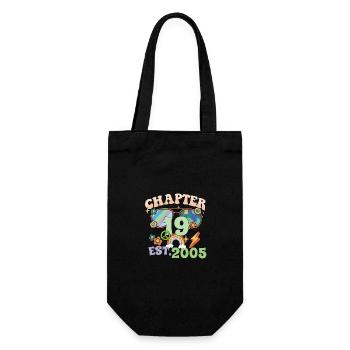 Turning 19 19th Birthday Retro Theme Peace Sign - Gift Bag for Bottles - black - Front