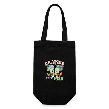 Turning 68 68th Birthday Retro Theme Peace Sign - Geschenkbeutel für Flaschen - Schwarz - Vorne