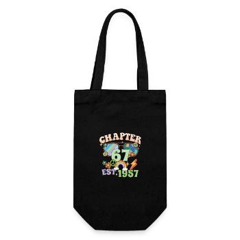 Tournant 67 67e anniversaire rétro thème signe de paix - Sac à bouteille - noir - Devant