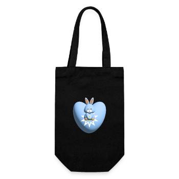 Herz mit süßem hellblauen Hase. - Geschenkbeutel für Flaschen - Schwarz - Vorne