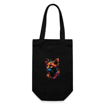 Abyssinian Cat Colorful Gaze - Geschenkbeutel für Flaschen - Schwarz - Vorne