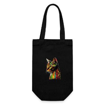 Abyssinian Cat Colorful Gaze - Geschenkbeutel für Flaschen - Schwarz - Vorne