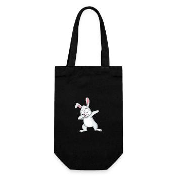 Happy Bunny Dabbing Fun Animation - Geschenkbeutel für Flaschen - Schwarz - Vorne