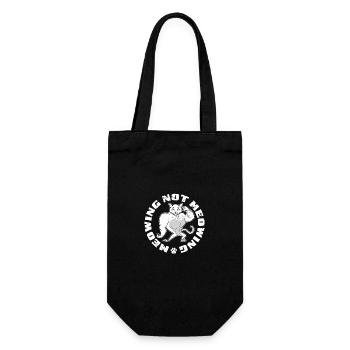 Mewing Not Meowing Funny Cat Meme Jawline - Geschenkbeutel für Flaschen - Schwarz - Vorne