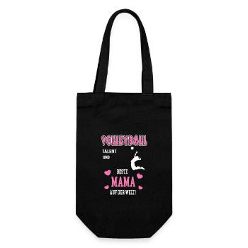 Volleyball Beste Mama Mutter Muttertag Geburtstag - Geschenkbeutel für Flaschen - Schwarz - Vorne