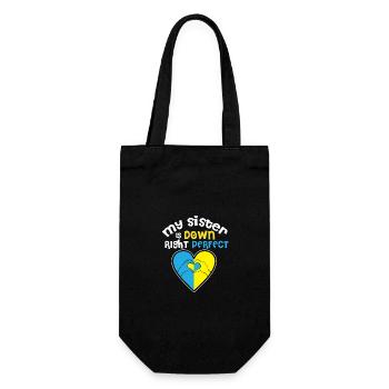 Down Syndrome Proud Sibling My Sister Is Down - Gift Bag for Bottles - black - Front