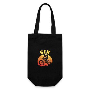 Turning 6 Mountain Bike Theme BMX Lover 6th - Geschenkbeutel für Flaschen - Schwarz - Vorne