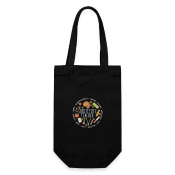 Teacher Assistant Substitute Teacher School - Geschenkbeutel für Flaschen - Schwarz - Vorne