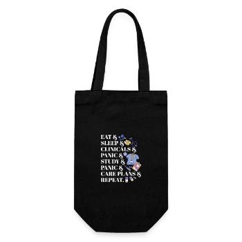 Eat Sleep Clinicals Panic Funny Nurse Medical - Geschenkbeutel für Flaschen - Schwarz - Vorne
