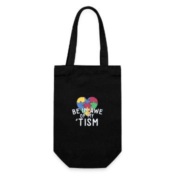Be In Awe Of My Tism Support Autism Awareness - Geschenkbeutel für Flaschen - Schwarz - Vorne