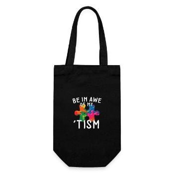 Be In Awe Of My Tism Support Autism Awareness - Geschenkbeutel für Flaschen - Schwarz - Vorne