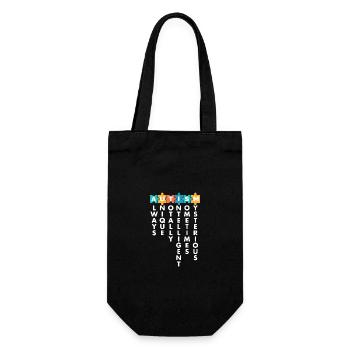 Support Autism Awareness Month Puzzle Piece - Gift Bag for Bottles - black - Front