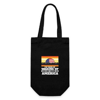 Im Tired of Waking Up and Not Being In America - Gift Bag for Bottles - black - Front