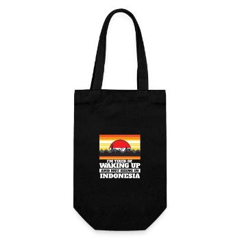 Tired of Waking Up and Not Being In Indonesia - Gift Bag for Bottles - black - Front