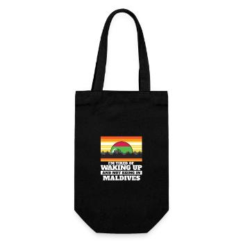 Je suis fatigué de me réveiller et de ne pas être aux Maldives - Sac à bouteille - noir - Devant