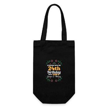 Stepping into my 24th Birthday Religious Bday - Geschenkbeutel für Flaschen - Schwarz - Vorne