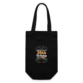 Stepping into my 35th Birthday Religious Bday - Gift Bag for Bottles - black - Front