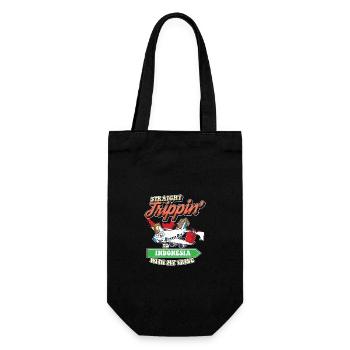 Straight Trippin' To Indonesia With My Tribe - Geschenkbeutel für Flaschen - Schwarz - Vorne