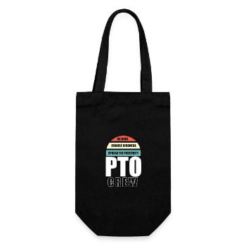 PTO Crew School Volunteer Parent Teacher - Geschenkbeutel für Flaschen - Schwarz - Vorne