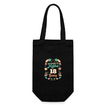 Loved By Jesus For 18 Years 18th Birthday - Gift Bag for Bottles - black - Front
