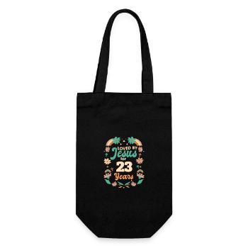 Loved By Jesus For 23 Years 23rd Birthday - Gift Bag for Bottles - black - Front
