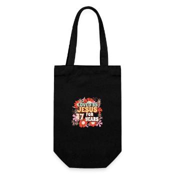 Loved By Jesus For 17 Years 17th Birthday - Gift Bag for Bottles - black - Front