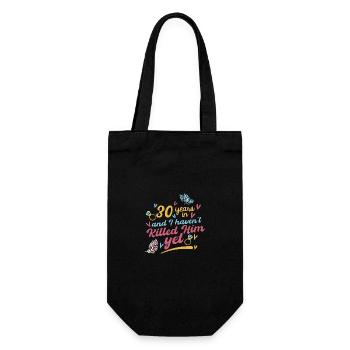 30 Jahre später und ich habe ihn noch nicht getötet - Geschenkbeutel für Flaschen - Schwarz - Vorne