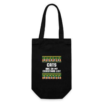 Cats Are On My Christmas List Holiday Humor - Gift Bag for Bottles - black - Front