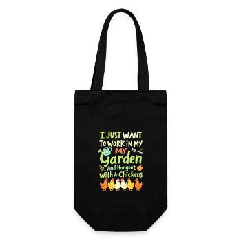 t shirt garten hühner - Geschenkbeutel für Flaschen - Schwarz - Vorne