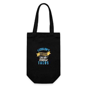 Ohne Tacos Job Humor könnte ich nicht überleben - Geschenkbeutel für Flaschen - Schwarz - Vorne