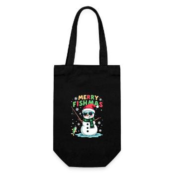 Noël du pêcheur - Merry Fishmas - Sac à bouteille - noir - Devant